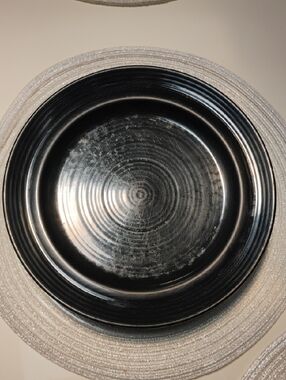 Pier 1 (FOUR) Classic Festival Black 8 Inch Salad Plates~VINTAGE